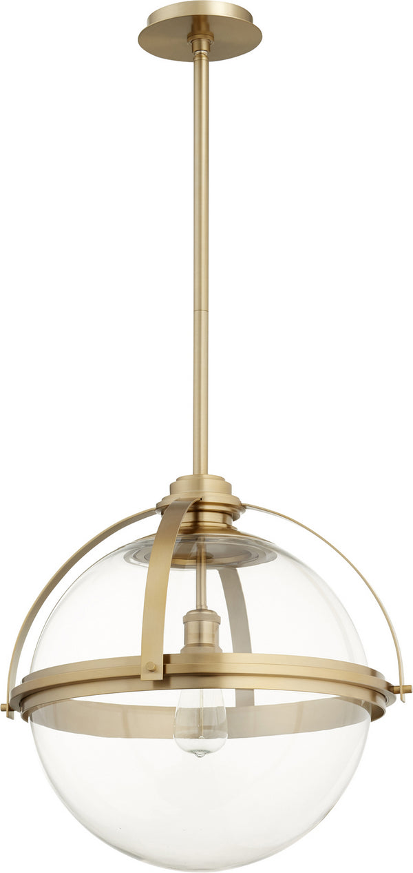 Quorum - 88-20-80 - One Light Pendant - Meridian Globe Pendants - Aged Brass from Lighting & Bulbs Unlimited in Charlotte, NC