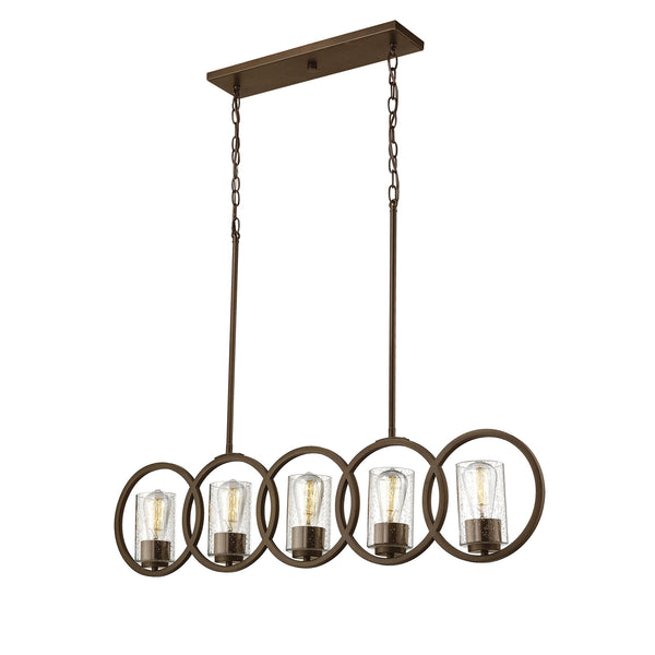 Millennium - 2355-RBZ - Five Light Island Pendant - Delano - Rubbed Bronze from Lighting & Bulbs Unlimited in Charlotte, NC