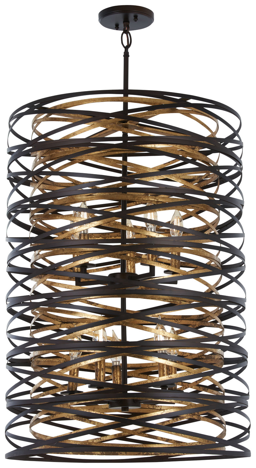 Minka-Lavery - 3679-111 - Ten Light Pendant - Vortic Flow - Dark Bronze W/Mosaic Gold Inte from Lighting & Bulbs Unlimited in Charlotte, NC