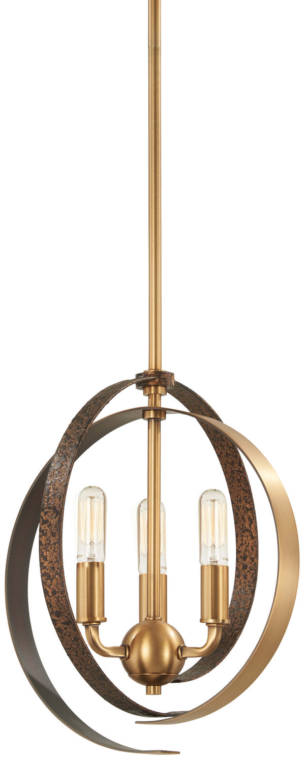 Minka-Lavery - 4622-099 - Three Light Pendant (Convertible To Semi-Flush) - Criterium - Aged Brass W/Textured Iron from Lighting & Bulbs Unlimited in Charlotte, NC