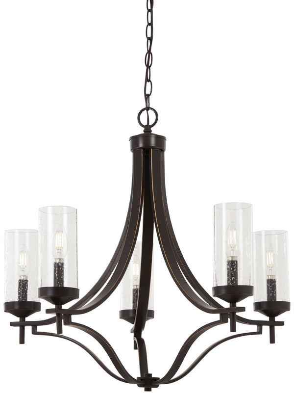 Minka-Lavery - 4655-579 - Five Light Chandelier - Elyton - Downton Bronze With Gold Highl from Lighting & Bulbs Unlimited in Charlotte, NC