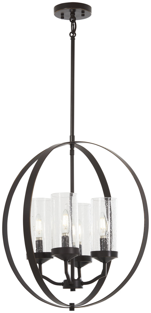Minka-Lavery - 4657-579 - Four Light Pendant - Elyton - Downton Bronze With Gold Highl from Lighting & Bulbs Unlimited in Charlotte, NC