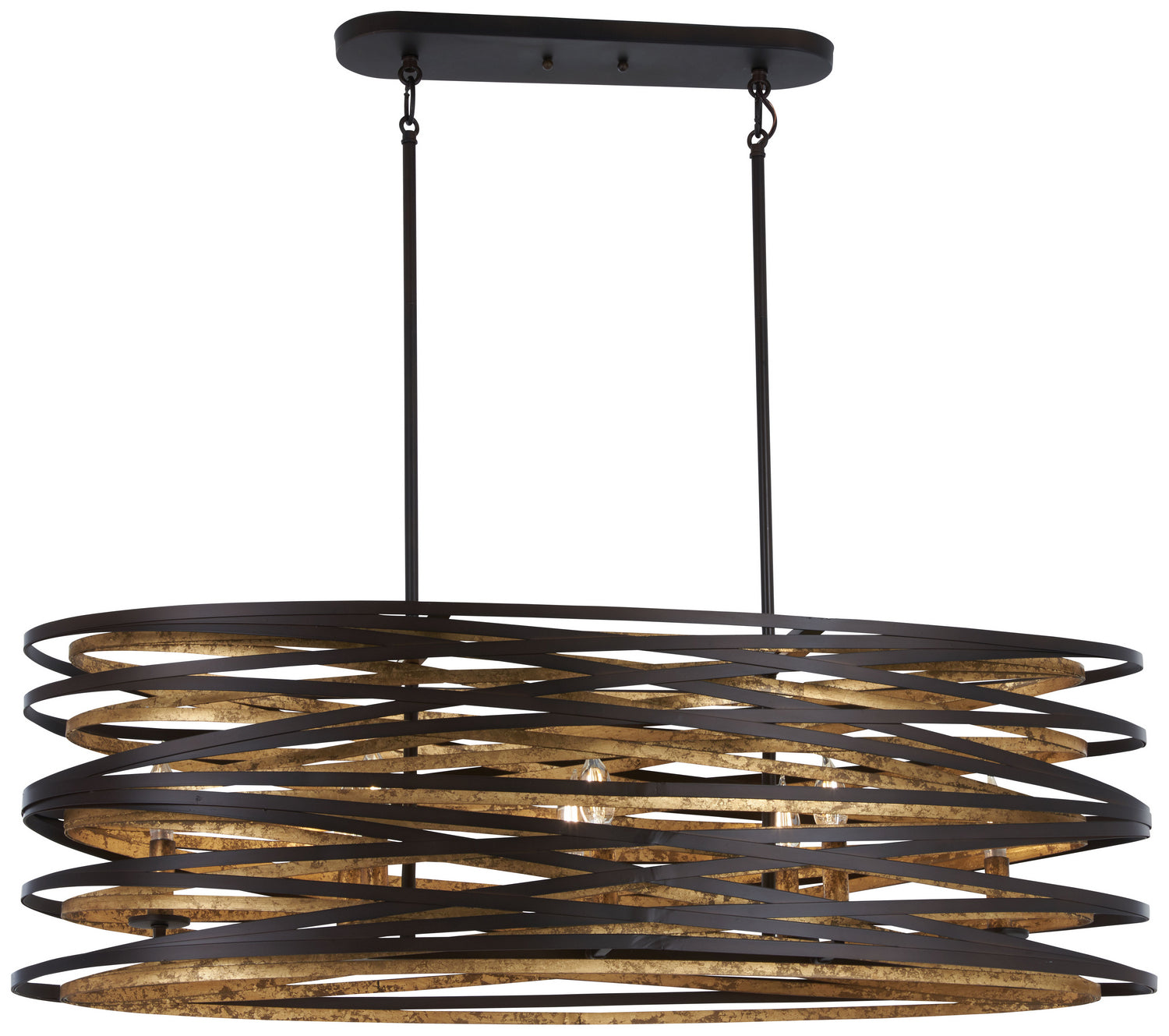 Minka-Lavery - 4676-111 - Eight Light Island Pendant - Vortic Flow - Dark Bronze W/Mosaic Gold Inte from Lighting & Bulbs Unlimited in Charlotte, NC