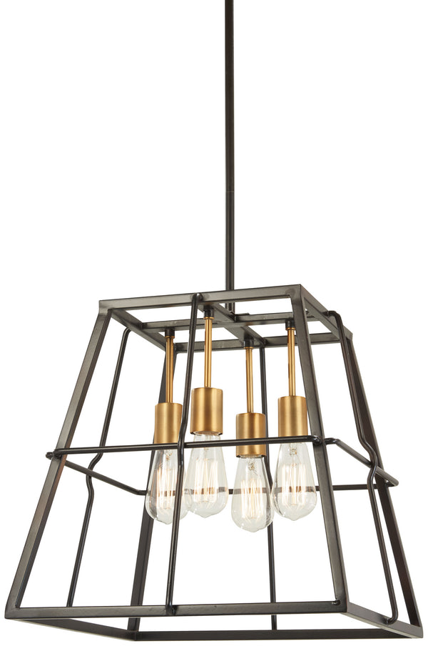 Minka-Lavery - 4763-416 - Four Light Pendant - Keeley Calle - Painted Bronze W/Natural Brush from Lighting & Bulbs Unlimited in Charlotte, NC