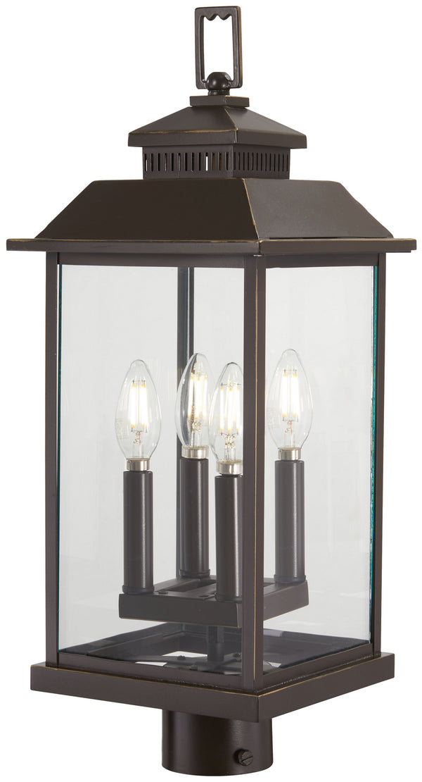 Minka-Lavery - 72596-143C - Four Light Post Mount - Miner'S Loft - Oil Rubbed Bronze W/ Gold High from Lighting & Bulbs Unlimited in Charlotte, NC