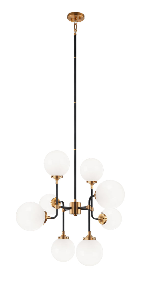 Matteo Lighting - C58208AGOP - Eight Light Chandelier - Particles - Aged Gold Brass from Lighting & Bulbs Unlimited in Charlotte, NC