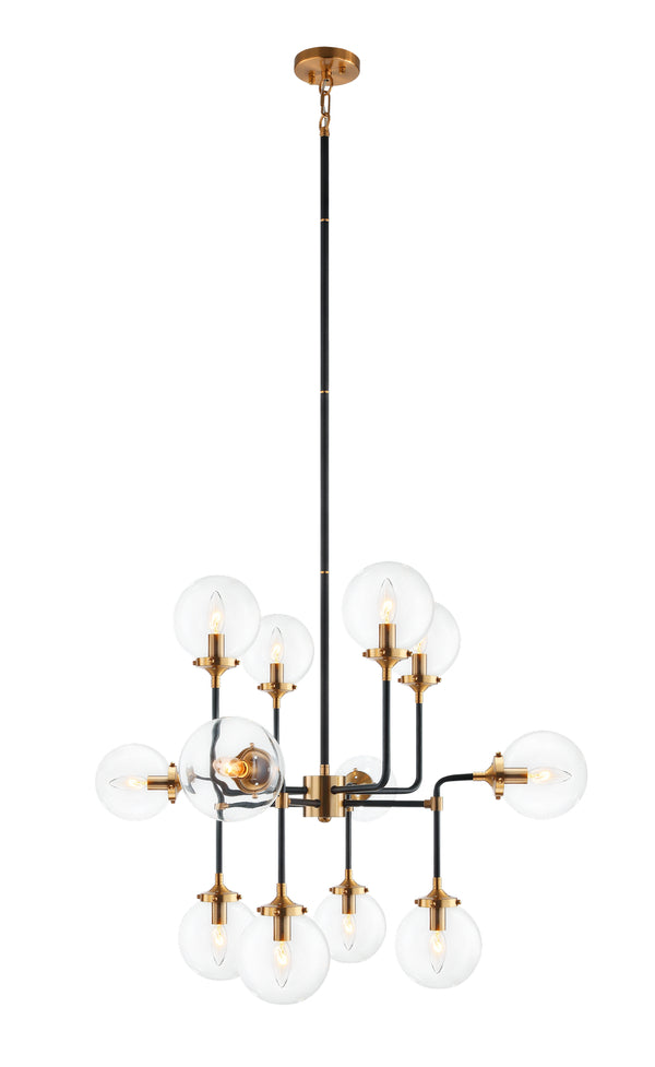 Matteo Lighting - C58212AGCL - 12 Light Pendant - Particles - Aged Gold Brass from Lighting & Bulbs Unlimited in Charlotte, NC
