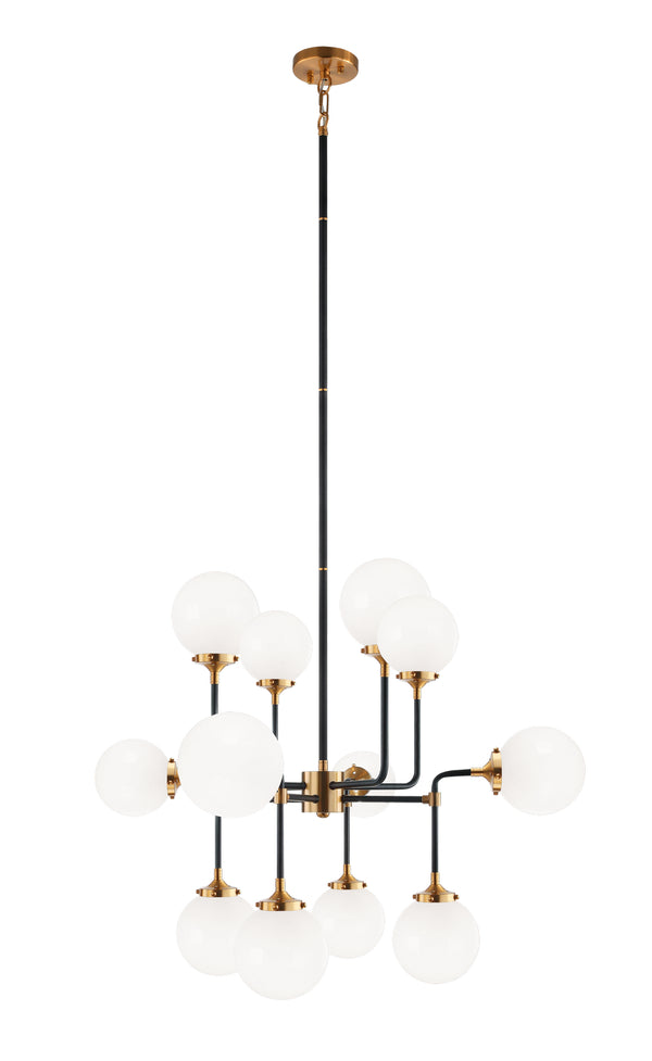 Matteo Lighting - C58212AGOP - 12 Light Pendant - Particles - Aged Gold Brass from Lighting & Bulbs Unlimited in Charlotte, NC