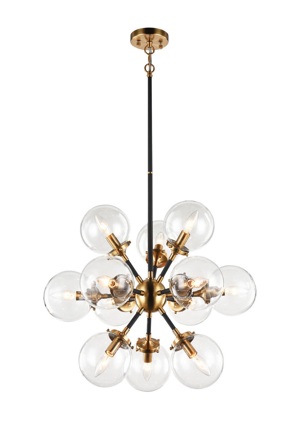 Matteo Lighting - C62812AGCL - 12 Light Chandelier - Soleil - Aged Gold Brass from Lighting & Bulbs Unlimited in Charlotte, NC