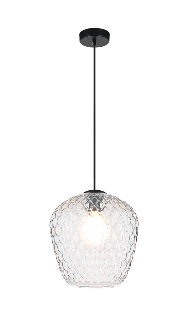 Matteo Lighting - C68103CL - One Light Pendant - Quilted Gem - Matte Black from Lighting & Bulbs Unlimited in Charlotte, NC