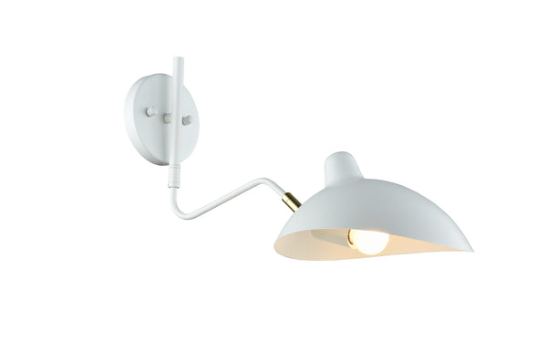 Matteo Lighting - W57901WH - One Light Wall Sconce - Droid - White & Brushed Gold from Lighting & Bulbs Unlimited in Charlotte, NC