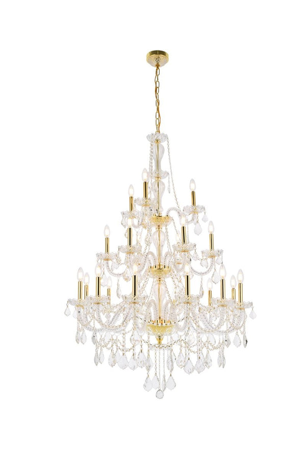 Elegant Lighting - V7890G38G/RC - 21 Light Chandelier - Giselle - Gold from Lighting & Bulbs Unlimited in Charlotte, NC