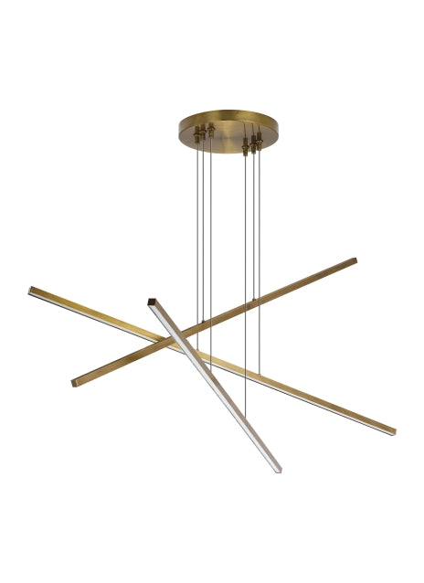 Visual Comfort Modern - 700LSESN3R-LED930 - LED Linear Chandelier - Essence - Aged Brass from Lighting & Bulbs Unlimited in Charlotte, NC