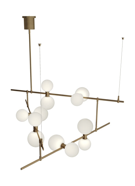Visual Comfort Modern - 700MDCHGRS - LED Chandelier - ModernRail - Aged Brass from Lighting & Bulbs Unlimited in Charlotte, NC