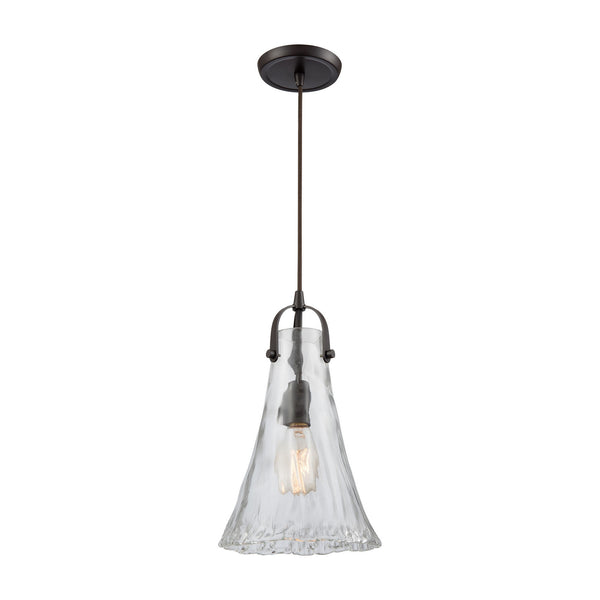 ELK Home - 10555/1 - One Light Mini Pendant - Hand Formed Glass - Oil Rubbed Bronze from Lighting & Bulbs Unlimited in Charlotte, NC
