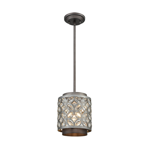ELK Home - 12162/1 - One Light Mini Pendant - Rosslyn - Weathered Zinc from Lighting & Bulbs Unlimited in Charlotte, NC