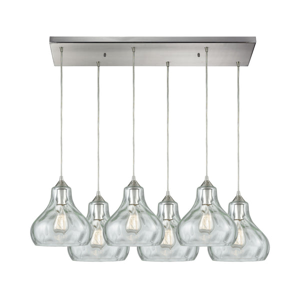 ELK Home - 25100/6RC - Six Light Pendant - Belmont - Satin Nickel from Lighting & Bulbs Unlimited in Charlotte, NC