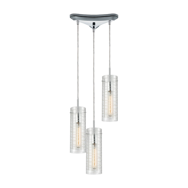 ELK Home - 56595/3 - Three Light Pendant - Swirl - Polished Chrome from Lighting & Bulbs Unlimited in Charlotte, NC