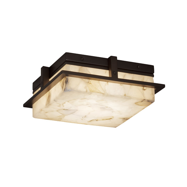 Justice Designs - ALR-7560W-DBRZ - LED Outdoor Flush Mount - Alabaster Rocks! - Dark Bronze from Lighting & Bulbs Unlimited in Charlotte, NC