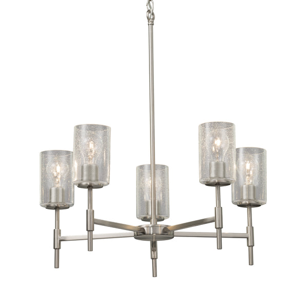 Justice Designs - FSN-8410-10-SEED-NCKL - Five Light Chandelier - Fusion - Brushed Nickel from Lighting & Bulbs Unlimited in Charlotte, NC