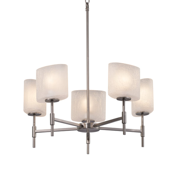 Justice Designs - FSN-8410-30-FRCR-NCKL - Five Light Chandelier - Fusion - Brushed Nickel from Lighting & Bulbs Unlimited in Charlotte, NC