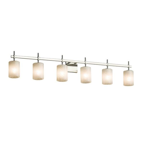 Justice Designs - FSN-8416-10-WEVE-NCKL - Six Light Bath Bar - Fusion - Brushed Nickel from Lighting & Bulbs Unlimited in Charlotte, NC
