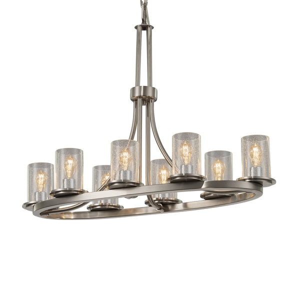 Justice Designs - FSN-8751-10-SEED-NCKL - Eight Light Chandelier - Fusion - Brushed Nickel from Lighting & Bulbs Unlimited in Charlotte, NC