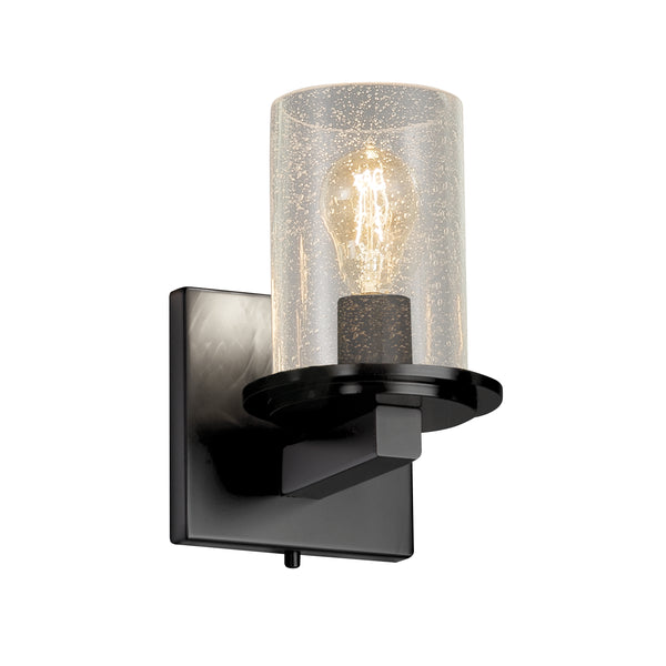 Justice Designs - FSN-8771-10-SEED-MBLK - Wall Sconce - Fusion - Matte Black from Lighting & Bulbs Unlimited in Charlotte, NC