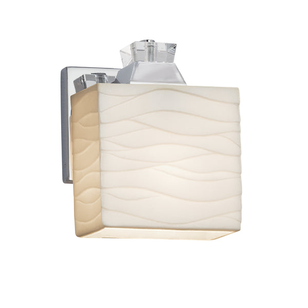 Justice Designs - PNA-8471-55-WAVE-CROM - Wall Sconce - Porcelina - Polished Chrome from Lighting & Bulbs Unlimited in Charlotte, NC