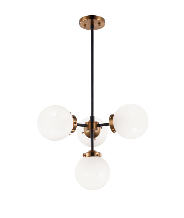 Matteo Lighting - C72304AGOP - Four Light Chandelier - Maru - Aged Gold Brass from Lighting & Bulbs Unlimited in Charlotte, NC