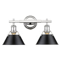 Golden - 3306-BA2 CH-BLK - Two Light Bath Vanity - Orwell CH - Chrome from Lighting & Bulbs Unlimited in Charlotte, NC