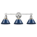 Three Light Bath Vanity from the Orwell CH Collection in Chrome Finish by Golden