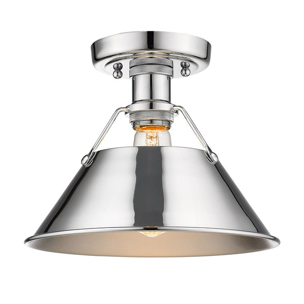 One Light Flush Mount from the Orwell CH Collection in Chrome Finish by Golden