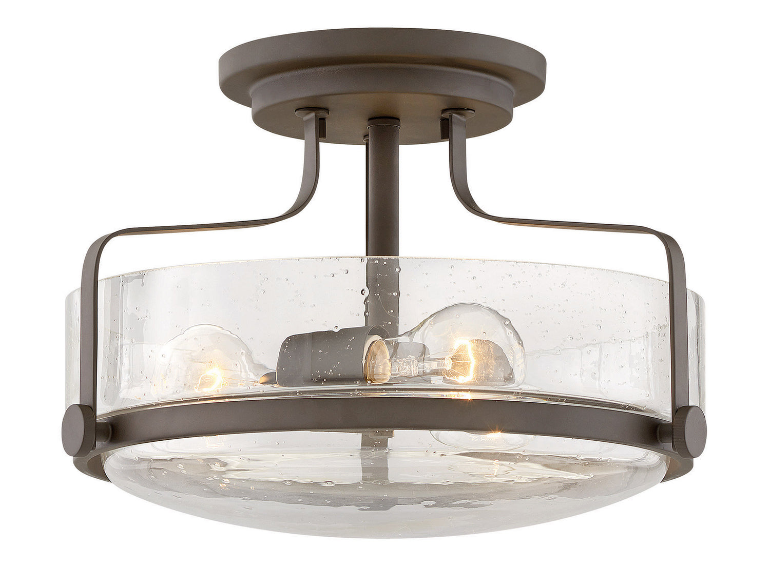 Hinkley - 3641OZ-CS - LED Semi-Flush Mount - Harper - Oil Rubbed Bronze with Clear Seedy glass from Lighting & Bulbs Unlimited in Charlotte, NC