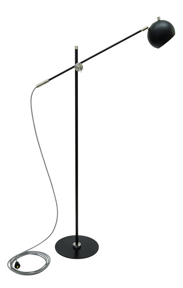 LED Floor Lamp from the Orwell Collection in Black With Satin Nickel Finish by House of Troy