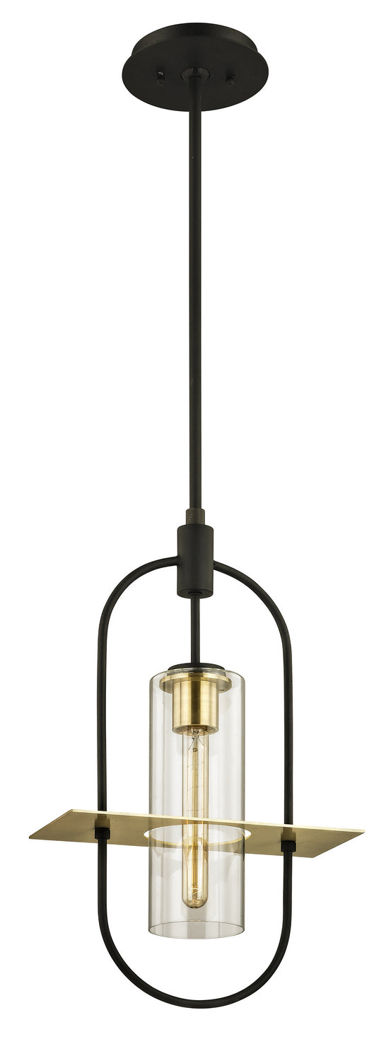 Troy Lighting - F6397-TBZ/BBA - One Light Hanging Lantern - Smyth - Dark Bronze And Brushed Brass from Lighting & Bulbs Unlimited in Charlotte, NC