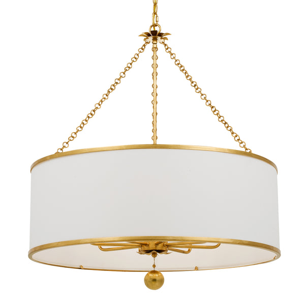 Crystorama - 515-GA - Eight Light Chandelier - Broche - Antique Gold from Lighting & Bulbs Unlimited in Charlotte, NC
