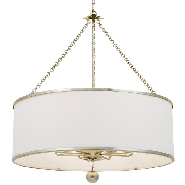 Crystorama - 515-SA - Eight Light Chandelier - Broche - Antique Silver from Lighting & Bulbs Unlimited in Charlotte, NC