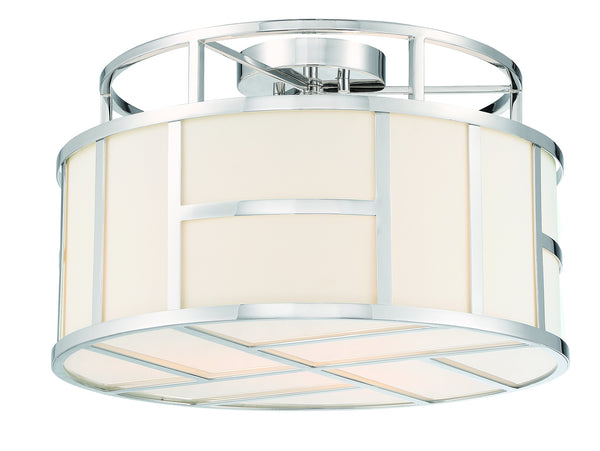 Crystorama - DAN-400-PN - Three Light Ceiling Mount - Danielson - Polished Nickel from Lighting & Bulbs Unlimited in Charlotte, NC