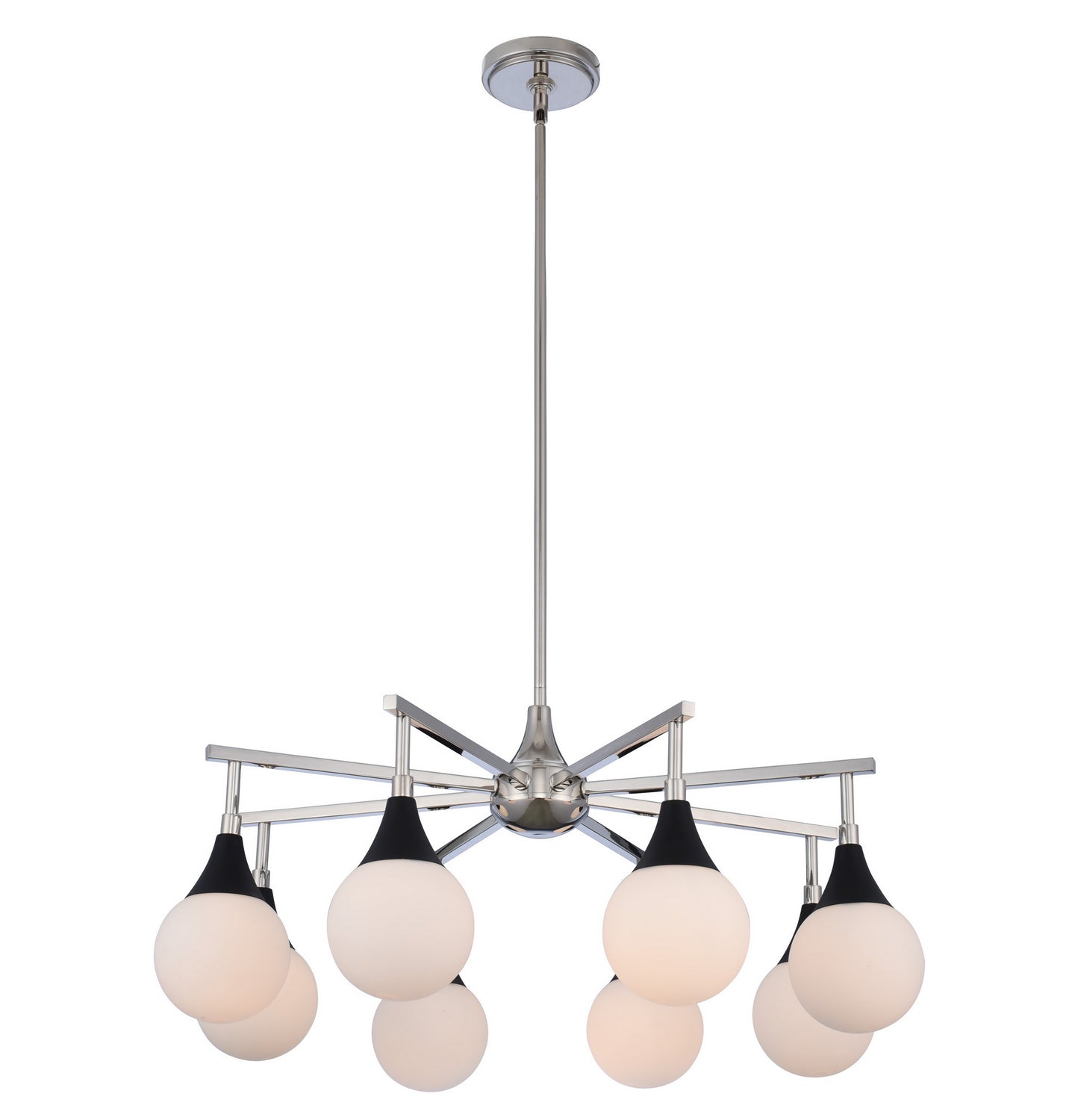 Kalco - 508570BPN - Eight Light Chandelier - Bogart - Matte Black w Polished Nickel from Lighting & Bulbs Unlimited in Charlotte, NC