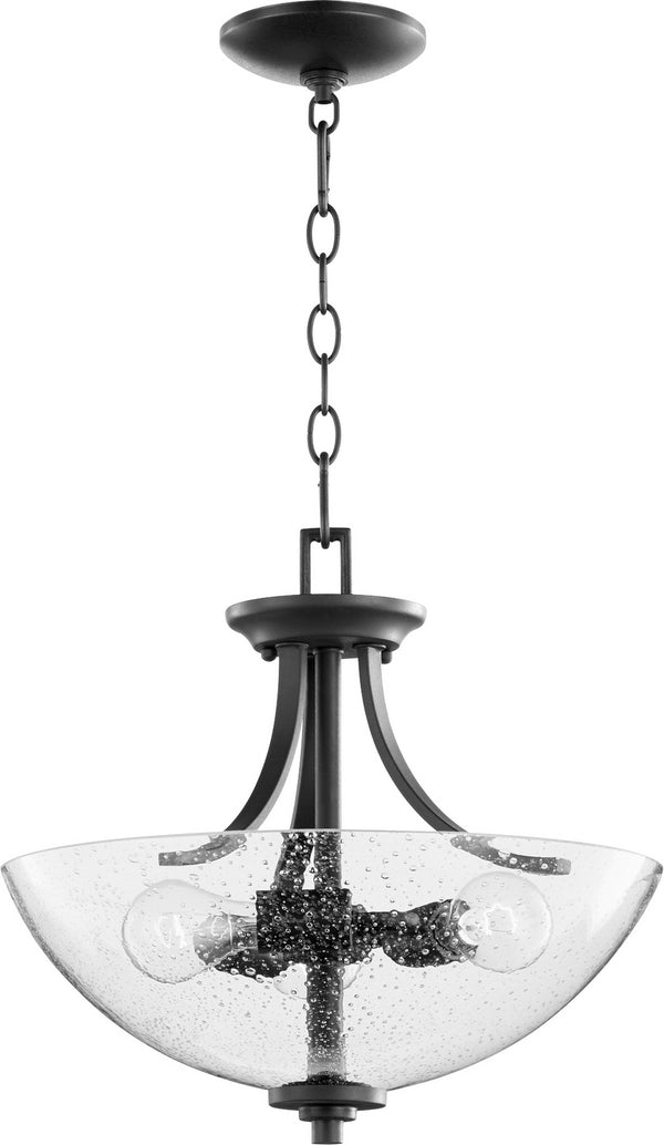 Quorum - 2760-16-69 - Three Light Dual Mount - Reyes - Textured Black w/ Clear/Seeded from Lighting & Bulbs Unlimited in Charlotte, NC