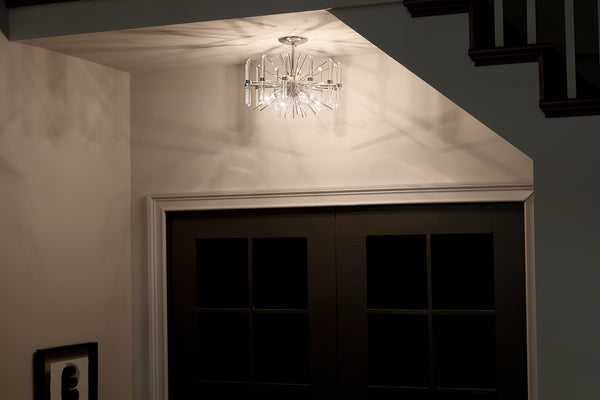 Four Light Semi Flush Mount from the Eris Collection in Polished Nickel Finish by Kichler