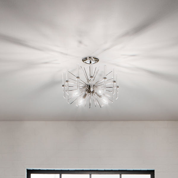 Four Light Semi Flush Mount from the Eris Collection in Polished Nickel Finish by Kichler