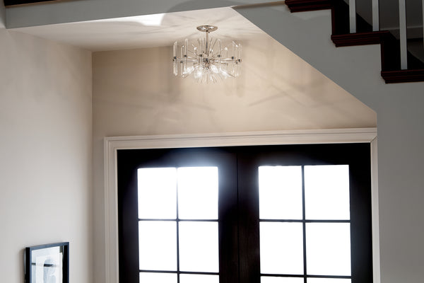 Four Light Semi Flush Mount from the Eris Collection in Polished Nickel Finish by Kichler