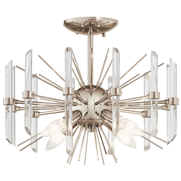 Kichler - 44277PN - Four Light Semi Flush Mount - Eris - Polished Nickel from Lighting & Bulbs Unlimited in Charlotte, NC