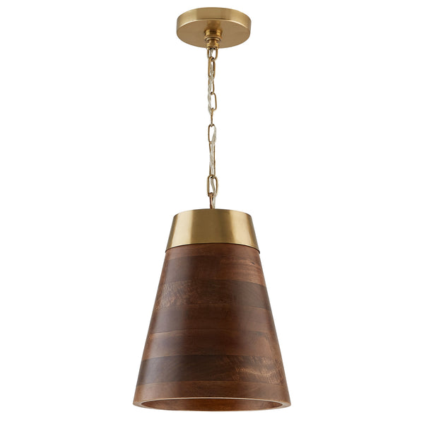 Capital Lighting - 330314WR - One Light Pendant - Dodd - Dark Wood and True Brass from Lighting & Bulbs Unlimited in Charlotte, NC
