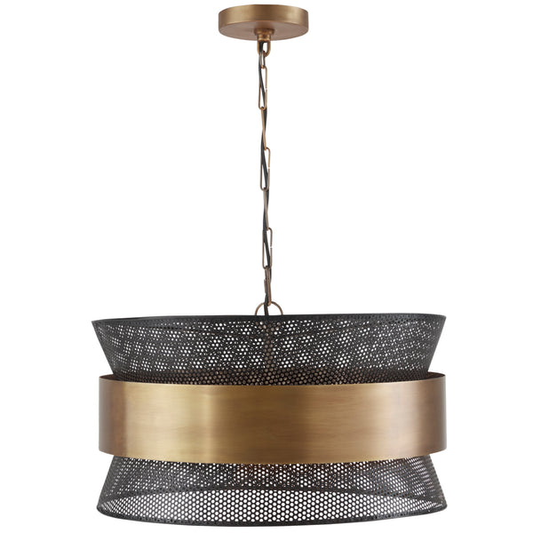 Capital Lighting - 330447PK - Four Light Pendant - Loren - Patinaed Brass and Black from Lighting & Bulbs Unlimited in Charlotte, NC