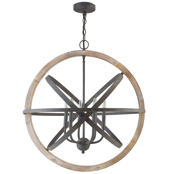 Capital Lighting - 330561IW - Six Light Pendant - Bluffton - Iron and Wood from Lighting & Bulbs Unlimited in Charlotte, NC
