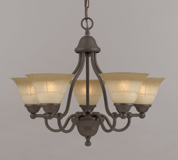 Classic Lighting - 69625 RSB TCG - Five Light Chandelier - Providence - Rustic Bronze from Lighting & Bulbs Unlimited in Charlotte, NC
