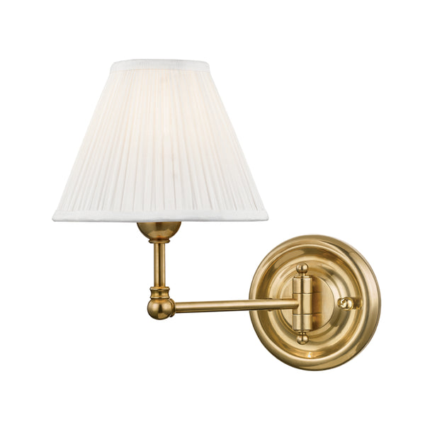 Hudson Valley - MDS101-AGB - One Light Wall Sconce - Classic No.1 - Aged Brass from Lighting & Bulbs Unlimited in Charlotte, NC